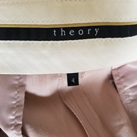 Theory Cream Virgin Wool Summer Dress Pant Trouser - Picture 11 of 14